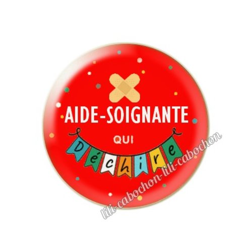 Cabochon résine a coller 25 mm aide-soignante fm132