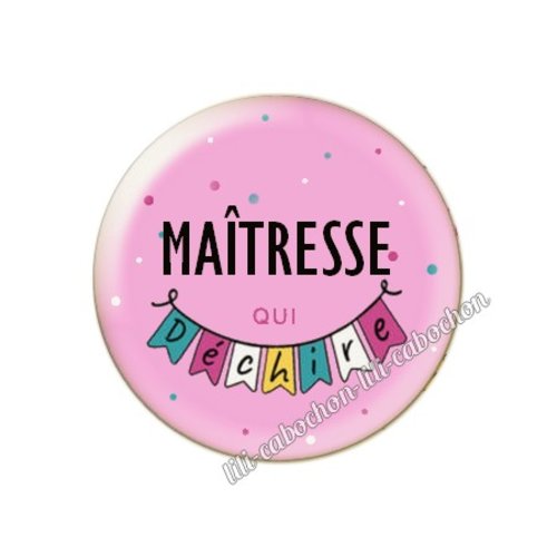 Cabochon résine a coller 25 mm maîtresse fm132