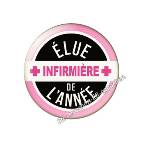 Cabochon résine a coller 25 mm infirmière fm165