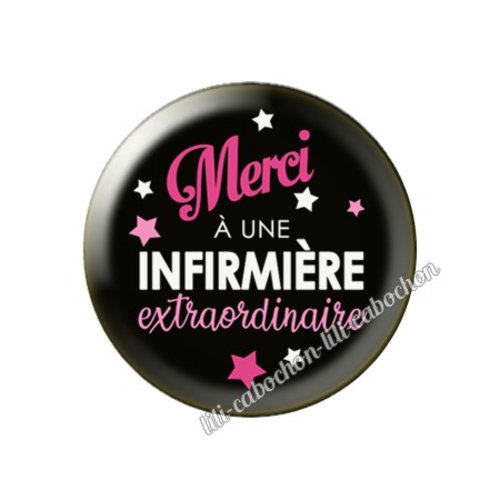 Cabochon résine a coller 25 mm infirmière fm169