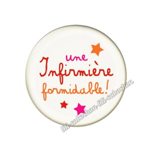 Cabochon résine a coller 25 mm infirmière fm171