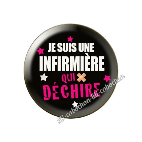 Cabochon résine a coller 25 mm infirmière fm173