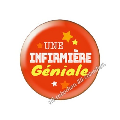 Cabochon résine a coller 25 mm infirmière fm174