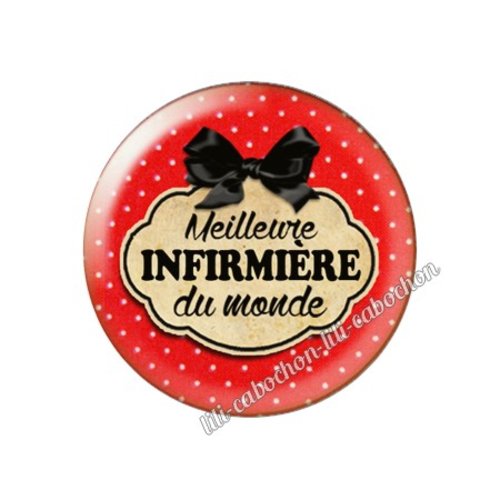 Cabochon résine a coller 25 mm infirmière fm175