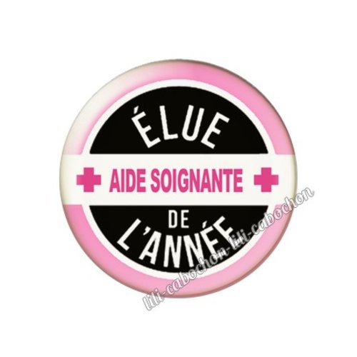 Cabochon résine a coller 25 mm aide-soignante fm177