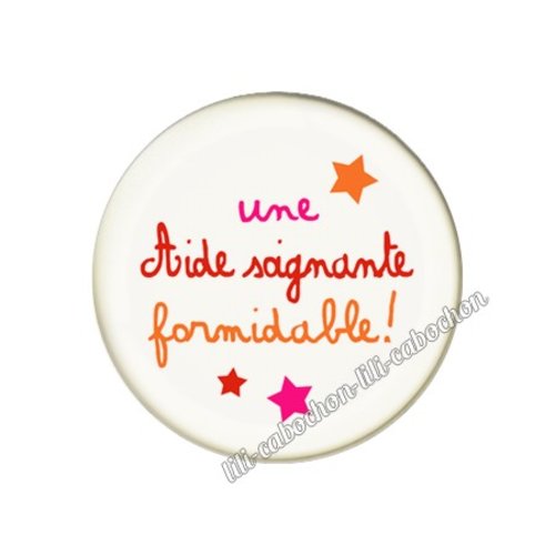 Cabochon résine a coller 25 mm aide-soignante fm180