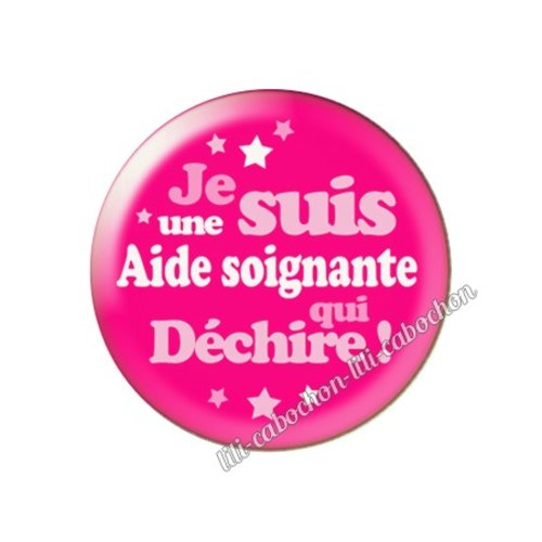 Cabochon résine a coller 25 mm aide-soignante fm182