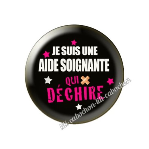 Cabochon résine a coller 25 mm aide-soignante fm184
