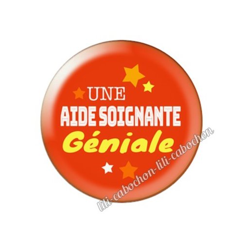 Cabochon résine a coller 25 mm aide-soignante fm186