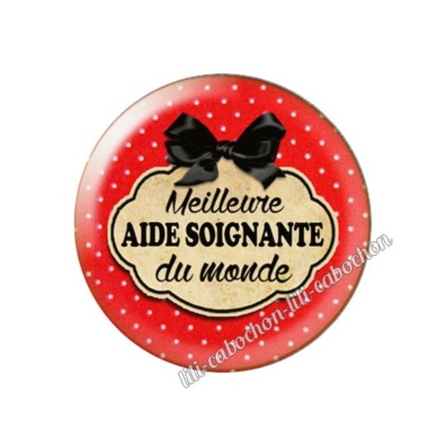 Cabochon résine a coller 25 mm aide-soignante fm187