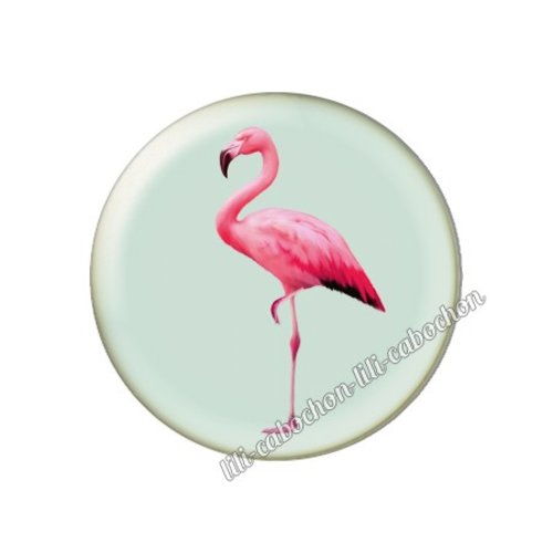 Cabochon résine a coller 25 mm flamant rose tm3