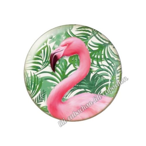 Cabochon résine a coller 25 mm flamant rose tm4