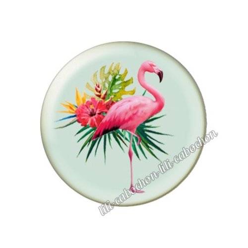 Cabochon résine a coller 25 mm flamant rose tm5