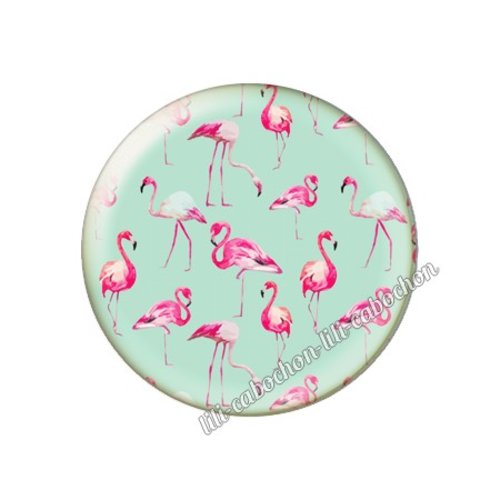 Cabochon résine a coller 25 mm flamant rose tm7