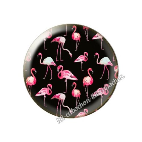 Cabochon résine a coller 25 mm flamant rose tm10