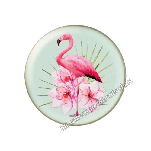Cabochon résine a coller 25 mm flamant rose tm13