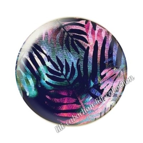 Cabochon résine a coller 25 mm fleurs tropical tp11
