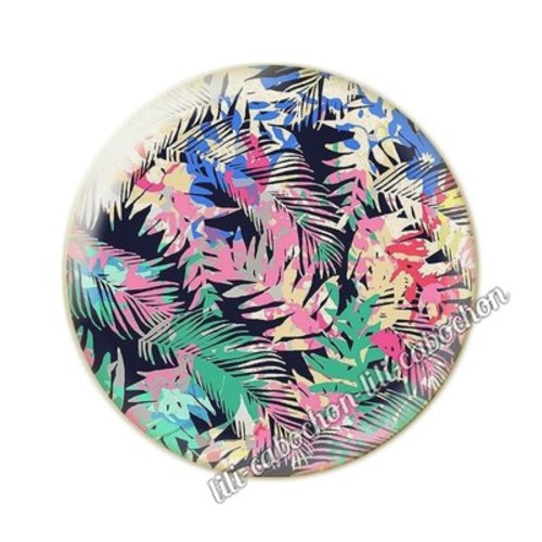 Cabochon résine a coller 25 mm fleurs tropical tp27