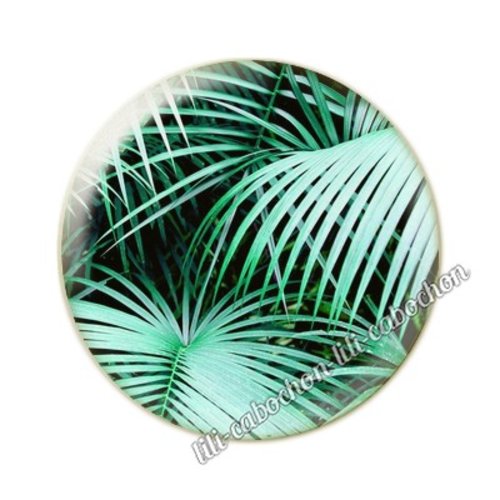 Cabochon résine a coller 25 mm fleurs tropical tp30