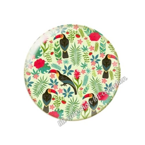 Cabochon résine a coller 25 mm fleurs tropical tr3
