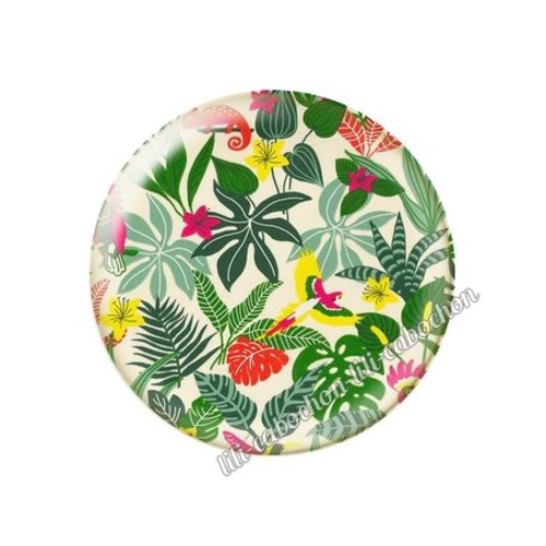 Cabochon résine a coller 25 mm fleurs tropical tr8