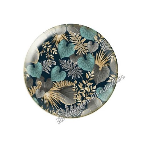 Cabochon résine a coller 25 mm fleurs tropical tr11