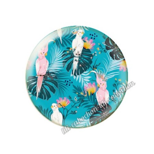 Cabochon résine a coller 25 mm fleurs tropical tr18