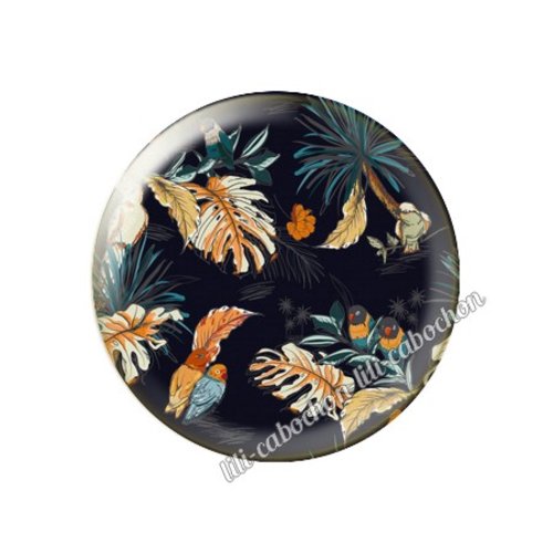 Cabochon résine a coller 25 mm fleurs tropical tr20