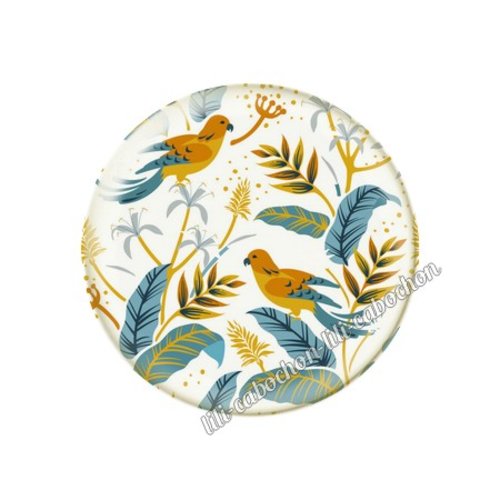 Cabochon résine a coller 25 mm fleurs tropical tr34