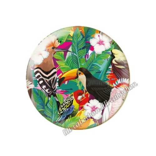 Cabochon résine a coller 25 mm fleurs tropical tr41