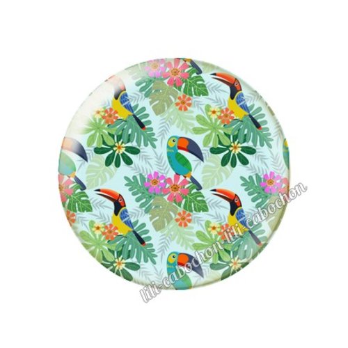 Cabochon résine a coller 25 mm fleurs tropical tr43