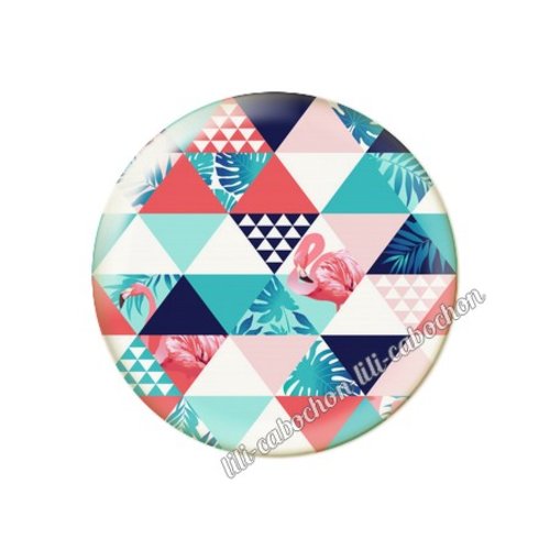 Cabochon résine a coller 25 mm fleurs tropical tr45