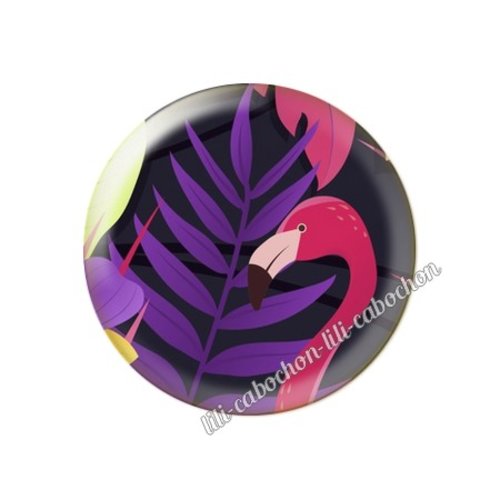 Cabochon résine a coller 25 mm fleurs tropical tr48