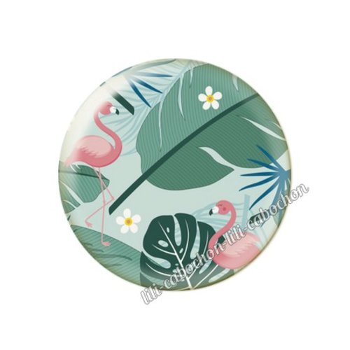 Cabochon résine a coller 25 mm fleurs tropical tr49
