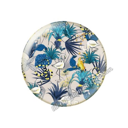 Cabochon résine a coller 25 mm fleurs tropical tr51