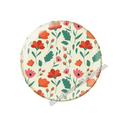 Cabochon résine a coller 25 mm fleurs tr54