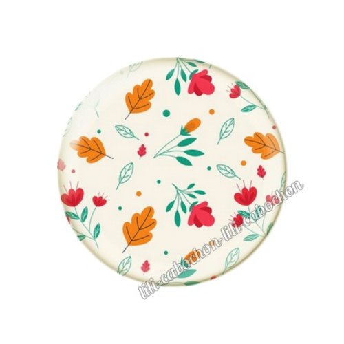 Cabochon résine a coller 25 mm fleurs tr56