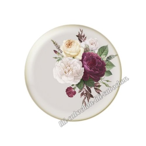 Cabochon résine a coller 25 mm fleurs tr58