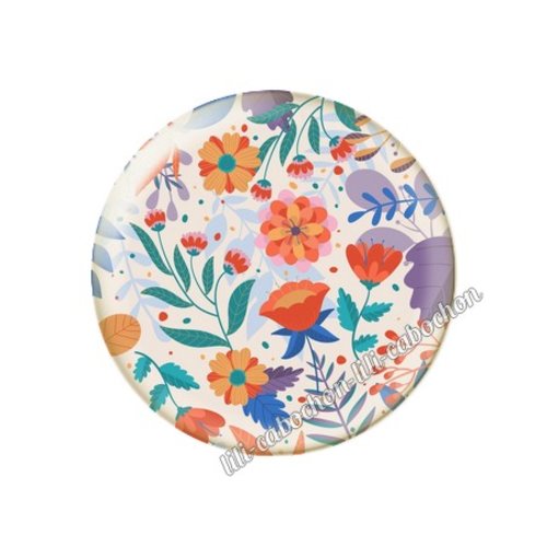 Cabochon résine a coller 25 mm fleurs tr65