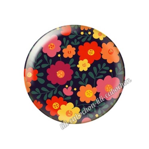 Cabochon résine a coller 25 mm fleurs tr69