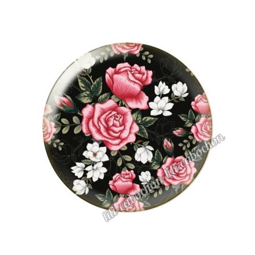 Cabochon résine a coller 25 mm fleurs tr72