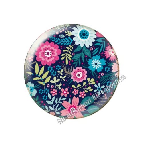 Cabochon résine a coller 25 mm fleurs tr73