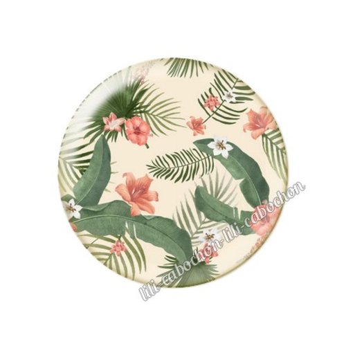 Cabochon résine a coller 25 mm fleurs tr74