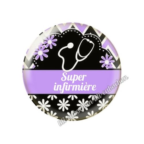 Cabochon résine a coller 25 mm infirmière tr1