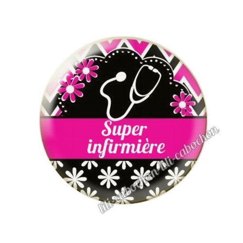 Cabochon résine a coller 25 mm infirmière tr2