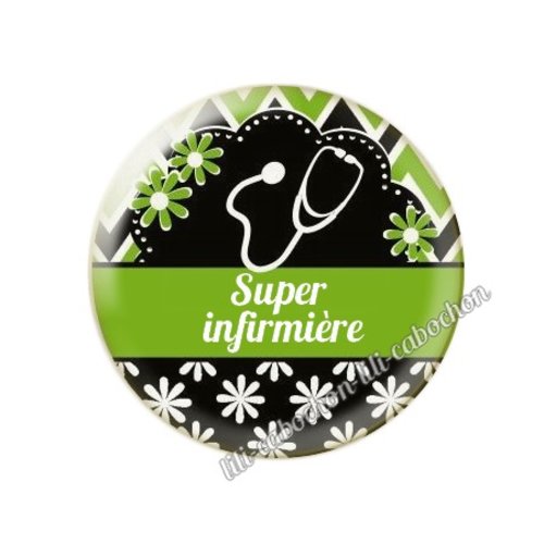 Cabochon résine a coller 25 mm infirmière tr3