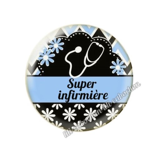 Cabochon résine a coller 25 mm infirmière tr5