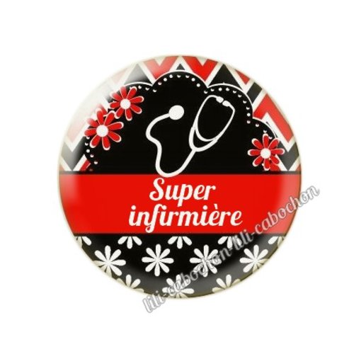 Cabochon résine a coller 25 mm infirmière tr4