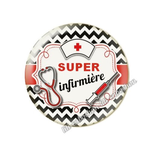 Cabochon résine a coller 25 mm infirmière tr8