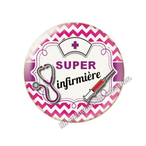 Cabochon résine a coller 25 mm infirmière tr9